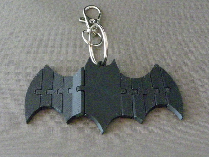 (image for) 3D Prints - Vleermuis Sleutelhanger 5 - Zwart (Black)