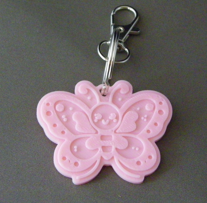 (image for) 3D Prints - Vlinder Sleutelhanger 1 - Kersenroze (Sakura Pink)