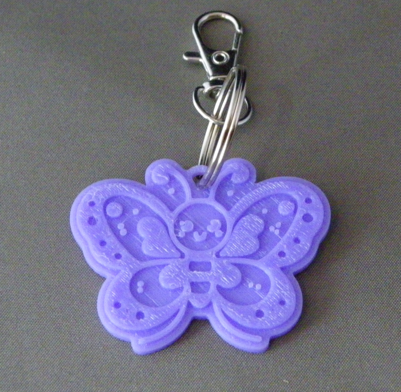 (image for) 3D Prints - Vlinder Sleutelhanger 1 - Paars (Purple)