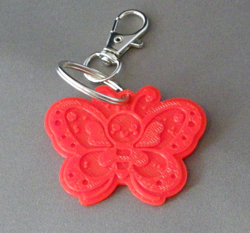 (image for) 3D Prints - Vlinder Sleutelhanger 1 - Rood (Red)