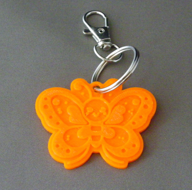 (image for) 3D Prints - Vlinder Sleutelhanger 1 - Zonnig Oranje (Sunny Orange)