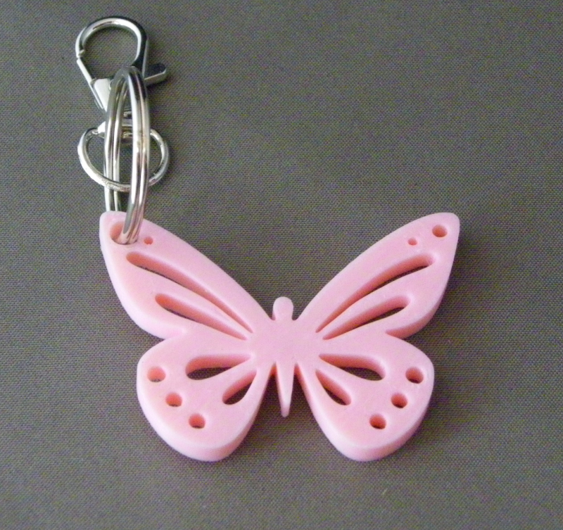 (image for) 3D Prints - Vlinder Sleutelhanger 2 - Kersenroze (Sakura Pink)
