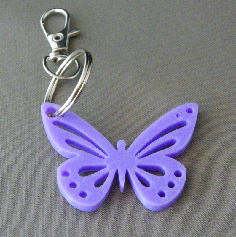 (image for) 3D Prints - Vlinder Sleutelhanger 2 - Paars (Purple)