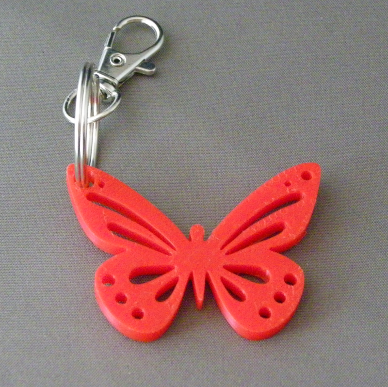 (image for) 3D Prints - Vlinder Sleutelhanger 2 - Rood (Red)