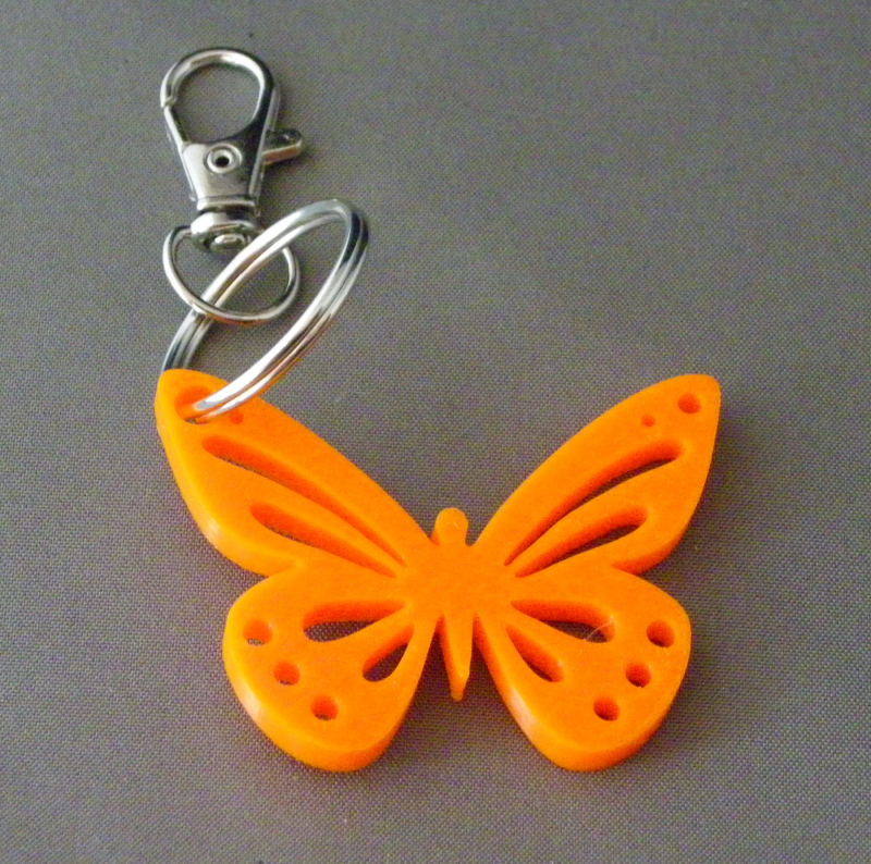 (image for) 3D Prints - Vlinder Sleutelhanger 2 - Zonnig Oranje (Sunny Orange)