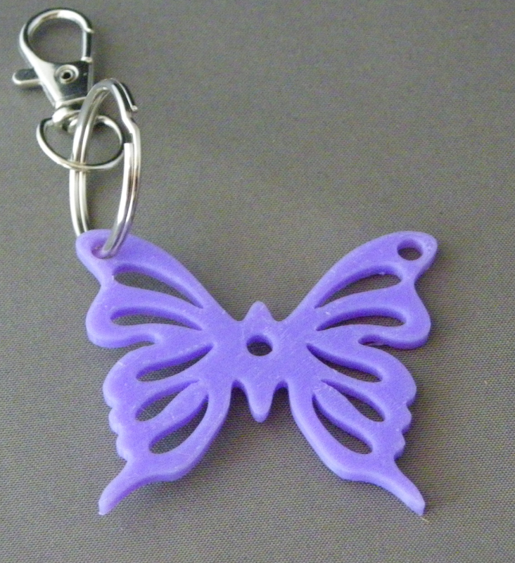 (image for) 3D Prints - Vlinder Sleutelhanger 3 - Paars (Purple)