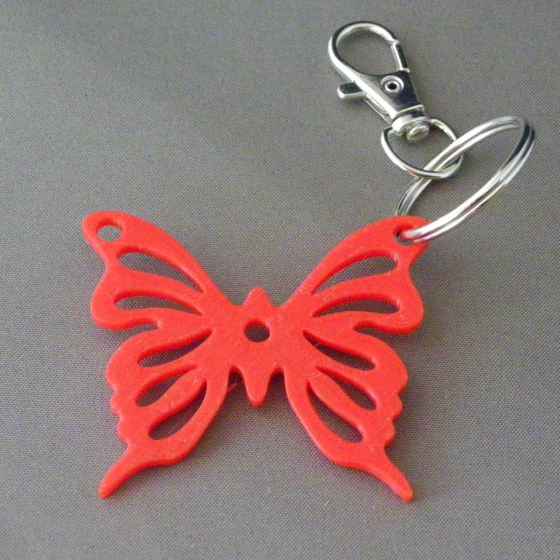 (image for) 3D Prints - Vlinder Sleutelhanger 3 - Rood (Red)