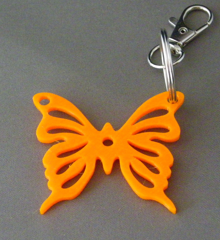 (image for) 3D Prints - Vlinder Sleutelhanger 3 - Zonnig Oranje (Sunny Orange)