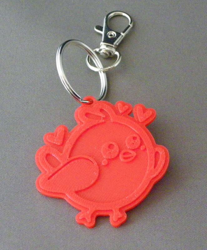 (image for) 3D Prints - Vogel Sleutelhanger 1 - Rood (Red)