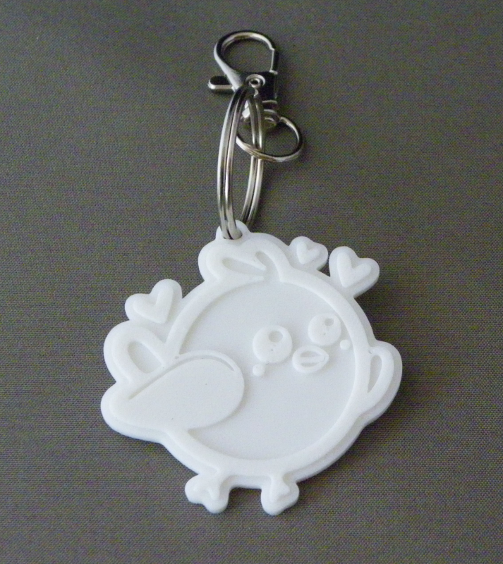 (image for) 3D Prints - Vogel Sleutelhanger 1 - Wit (White)