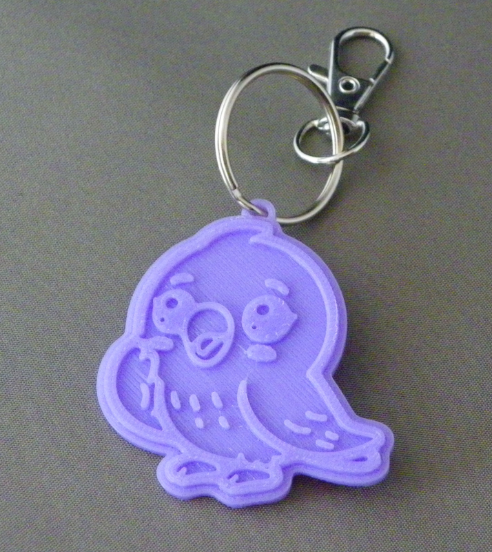 (image for) 3D Prints - Vogel Sleutelhanger 2 - Paars (Purple)