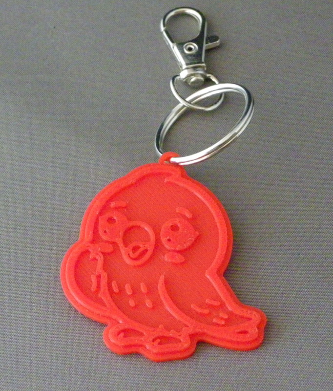 (image for) 3D Prints - Vogel Sleutelhanger 2 - Rood (Red)