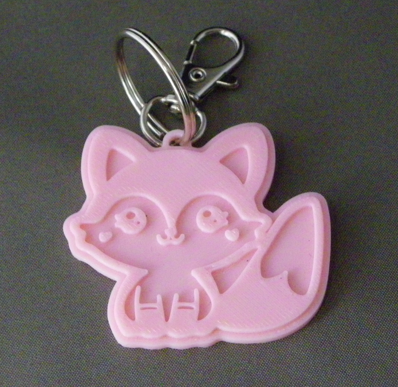 (image for) 3D Prints - Vos Sleutelhanger 1 - Kersenroze (Sakura Pink)