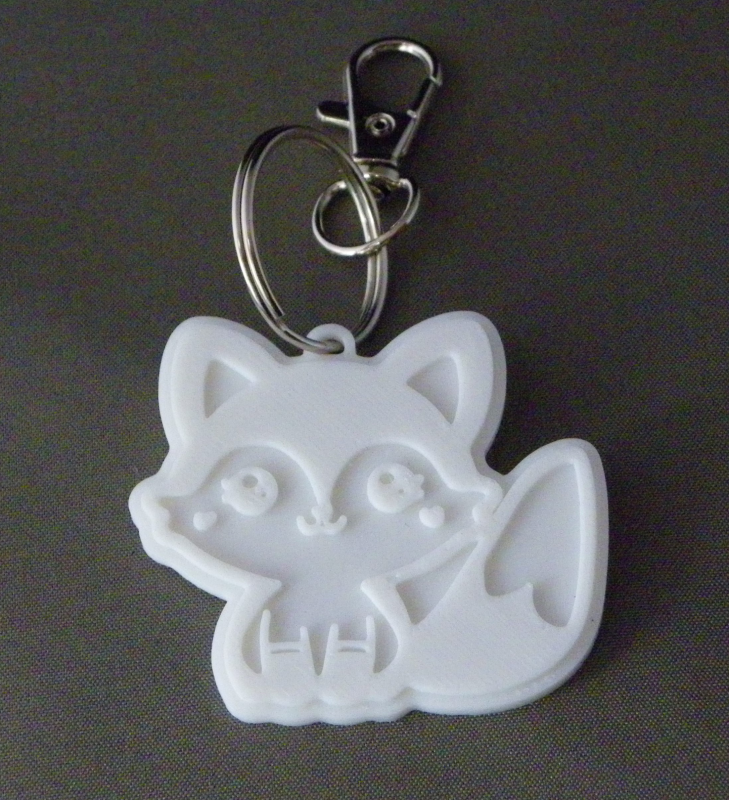 (image for) 3D Prints - Vos Sleutelhanger 1 - Wit (White)