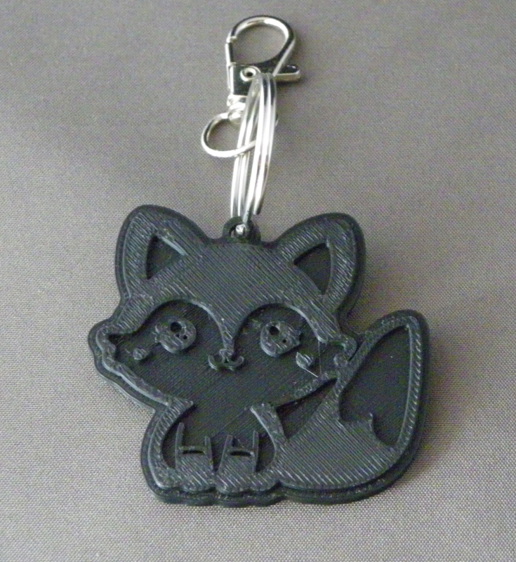 (image for) 3D Prints - Vos Sleutelhanger 1 - Zwart (Black)