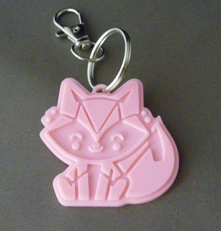 (image for) 3D Prints - Vos Sleutelhanger 2 - Kersenroze (Sakura Pink)