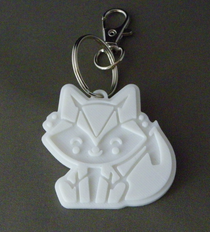 (image for) 3D Prints - Vos Sleutelhanger 2 - Wit (White)