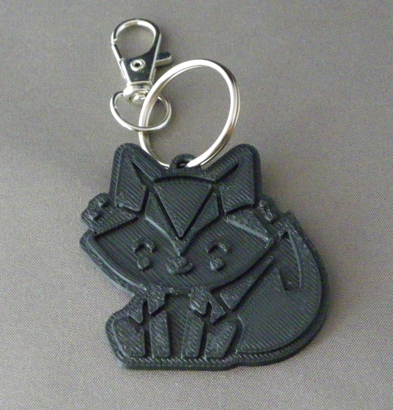 (image for) 3D Prints - Vos Sleutelhanger 2 - Zwart (Black)