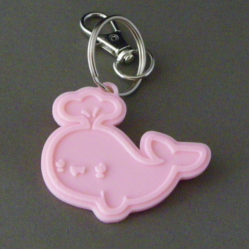 (image for) 3D Prints - Walvis Sleutelhanger 3 - Kersenroze (Sakura Pink)