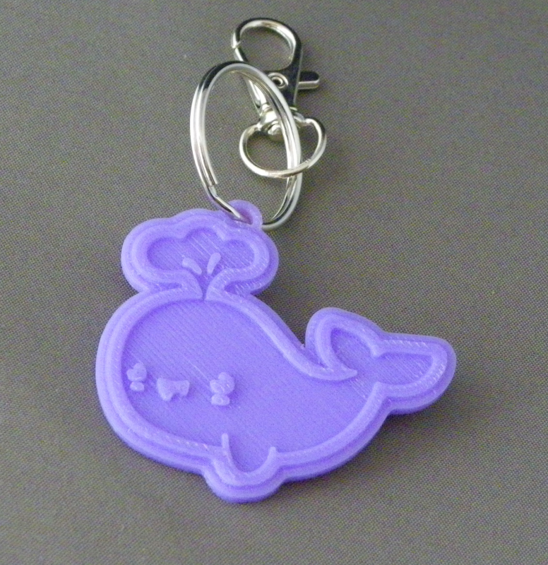 (image for) 3D Prints - Walvis Sleutelhanger 3 - Paars (Purple)