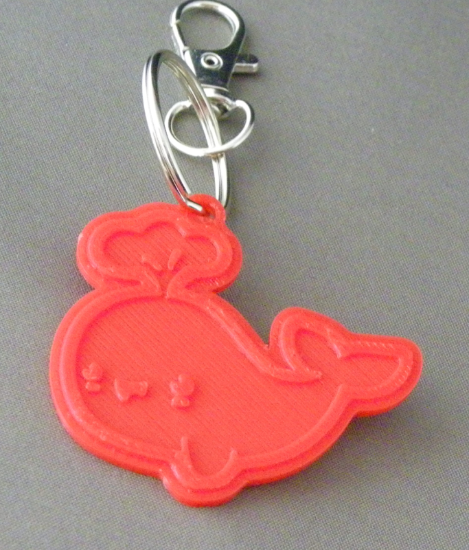 (image for) 3D Prints - Walvis Sleutelhanger 3 - Rood (Red)
