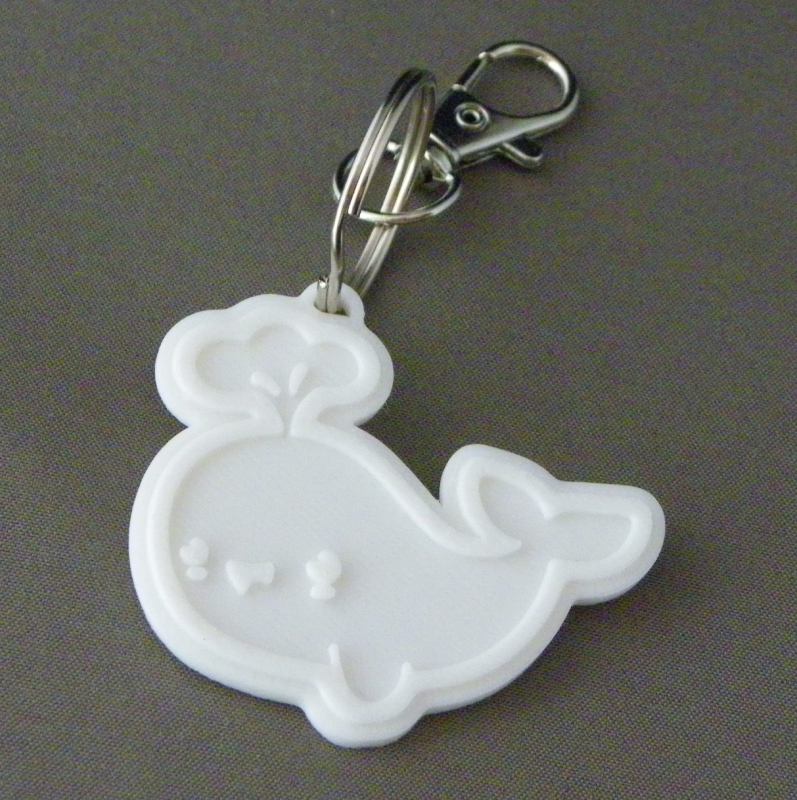 (image for) 3D Prints - Walvis Sleutelhanger 3 - Wit (White)