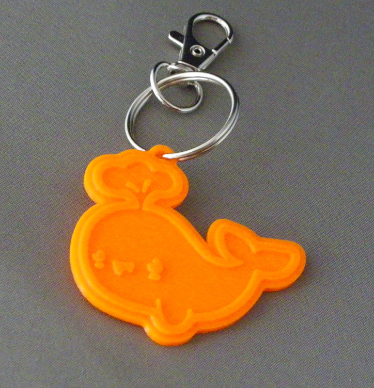 (image for) 3D Prints - Walvis Sleutelhanger 3 - Zonnig Oranje (Sunny Orange)