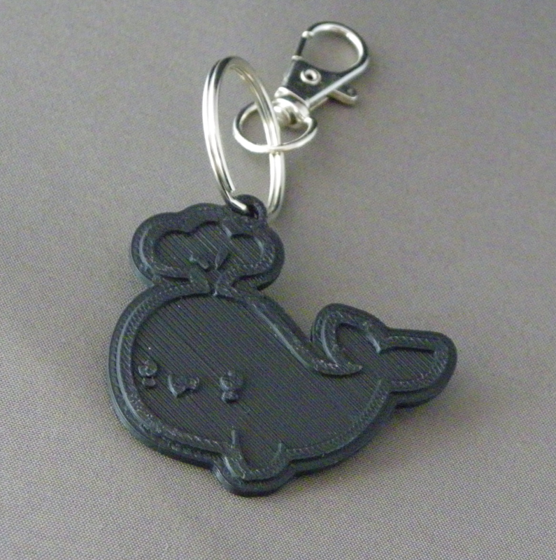 (image for) 3D Prints - Walvis Sleutelhanger 3 - Zwart (Black)