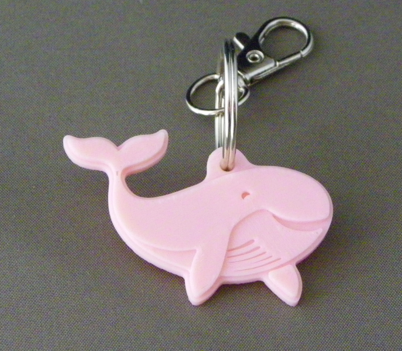 (image for) 3D Prints - Walvis Sleutelhanger 4 - Kersenroze (Sakura Pink)
