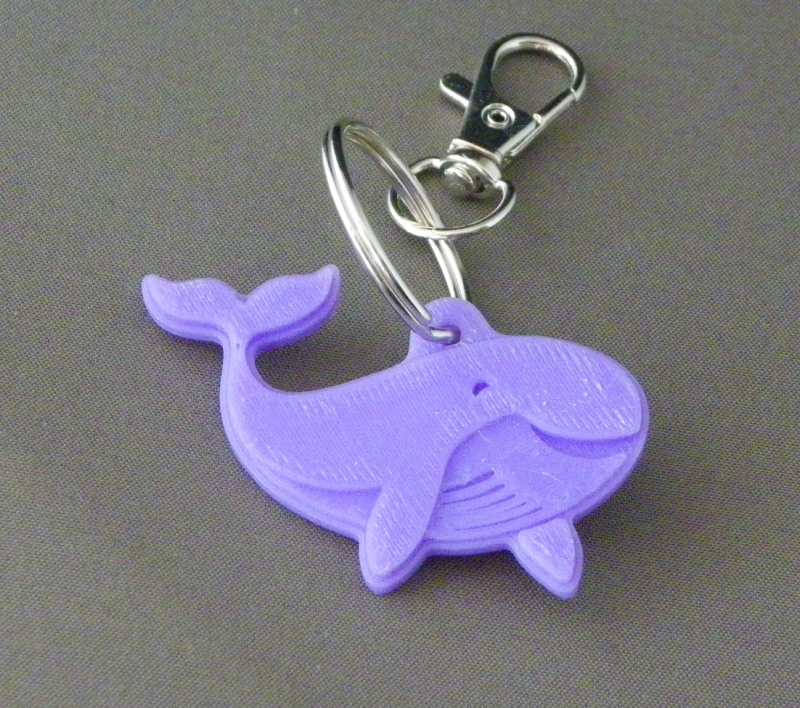 (image for) 3D Prints - Walvis Sleutelhanger 4 - Paars (Purple)