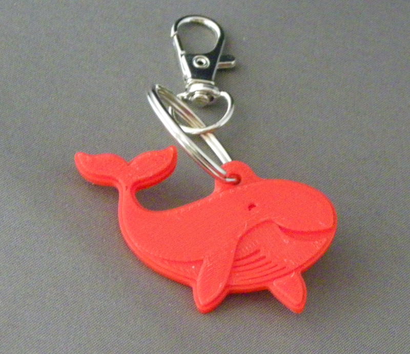 (image for) 3D Prints - Walvis Sleutelhanger 4 - Rood (Red)