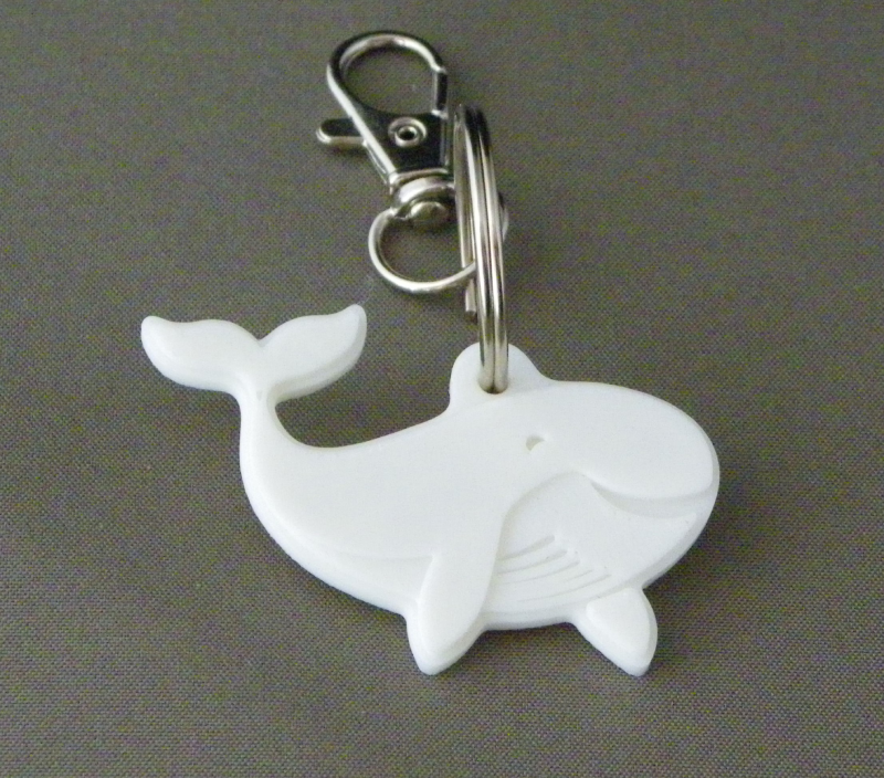 (image for) 3D Prints - Walvis Sleutelhanger 4 - Wit (White)
