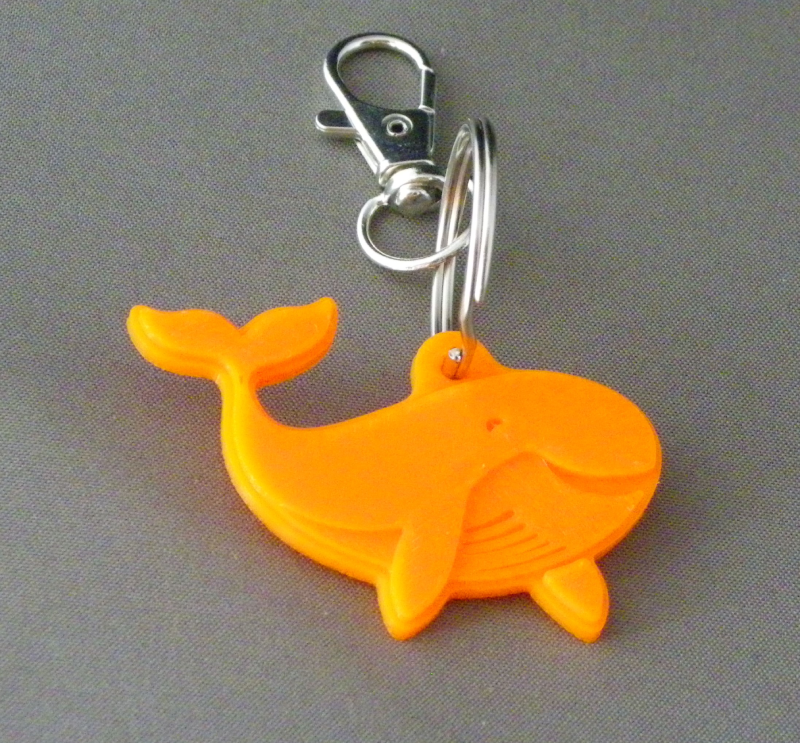 (image for) 3D Prints - Walvis Sleutelhanger 4 - Zonnig Oranje (Sunny Orange)