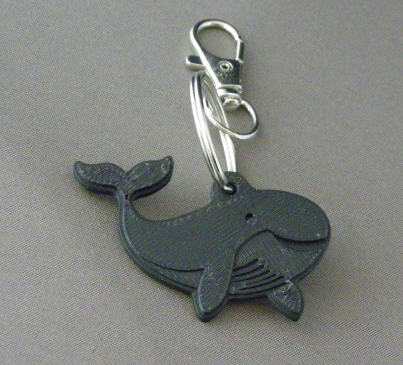 (image for) 3D Prints - Walvis Sleutelhanger 4 - Zwart (Black)
