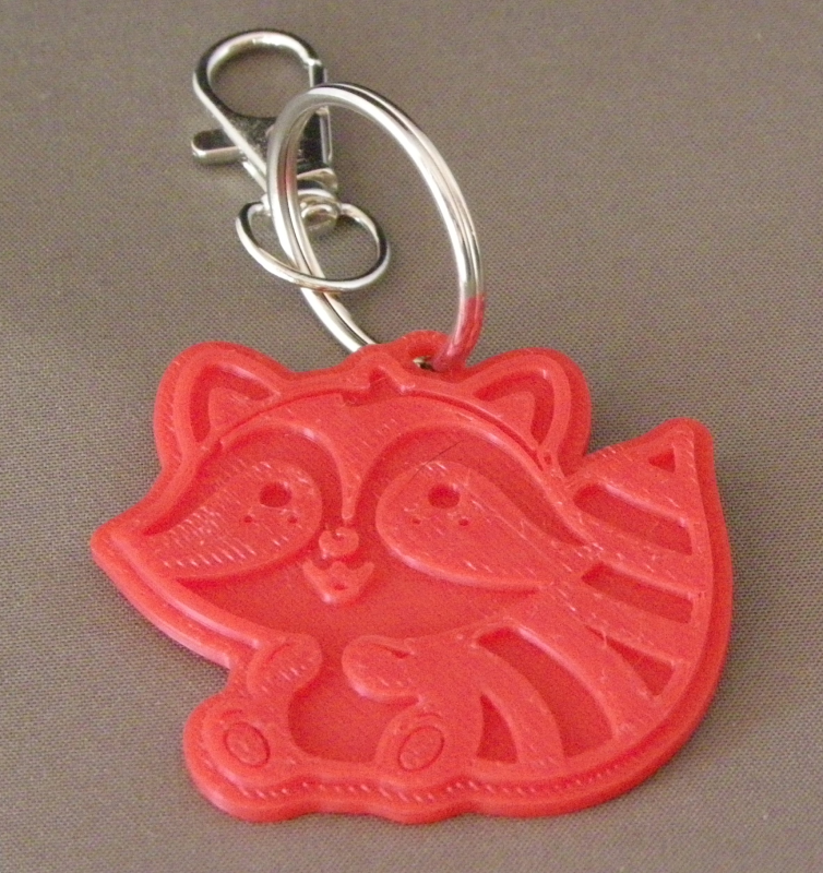 (image for) 3D Prints - Wasbeer Sleutelhanger 1 - Rood (Red)