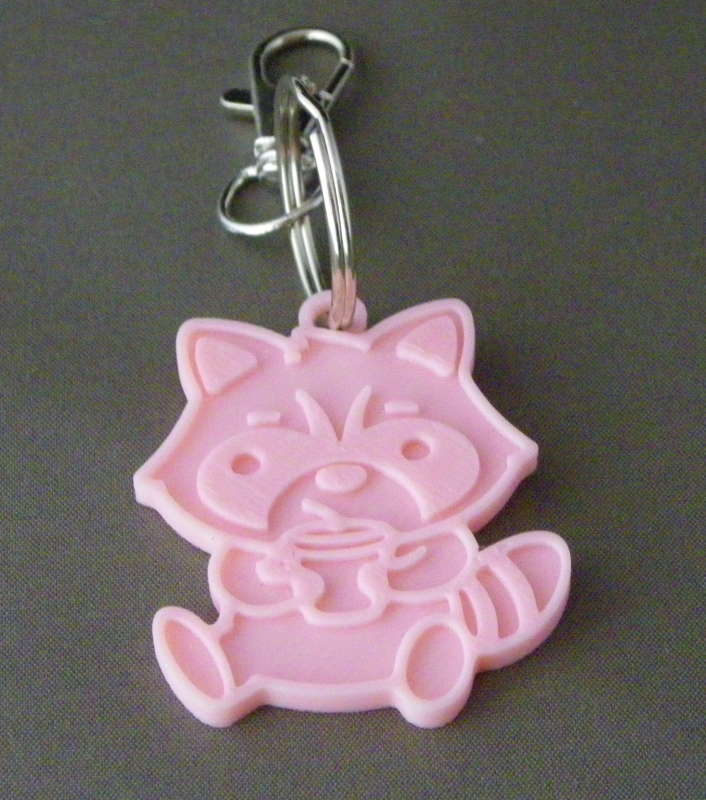 (image for) 3D Prints - Wasbeer Sleutelhanger 2 - Kersenroze (Sakura Pink)