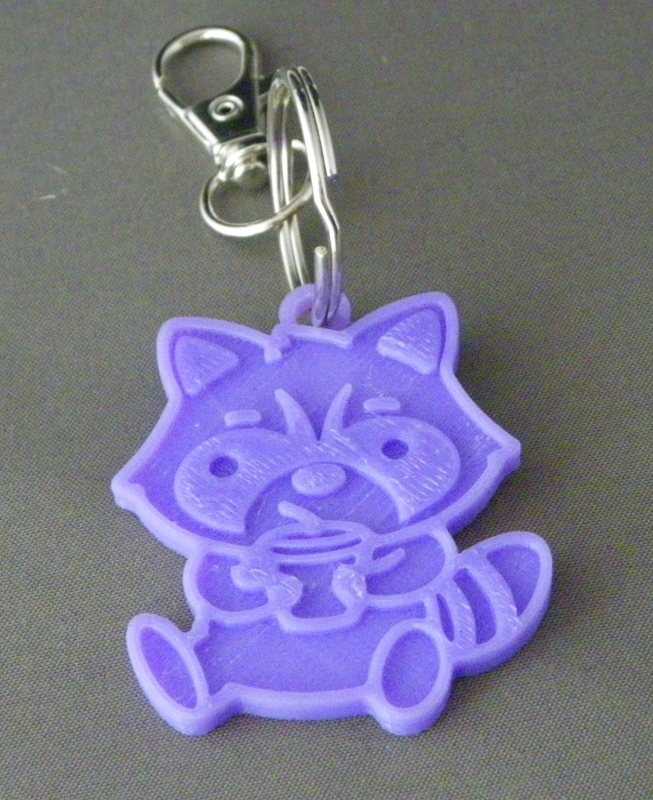 (image for) 3D Prints - Wasbeer Sleutelhanger 2 - Paars (Purple)