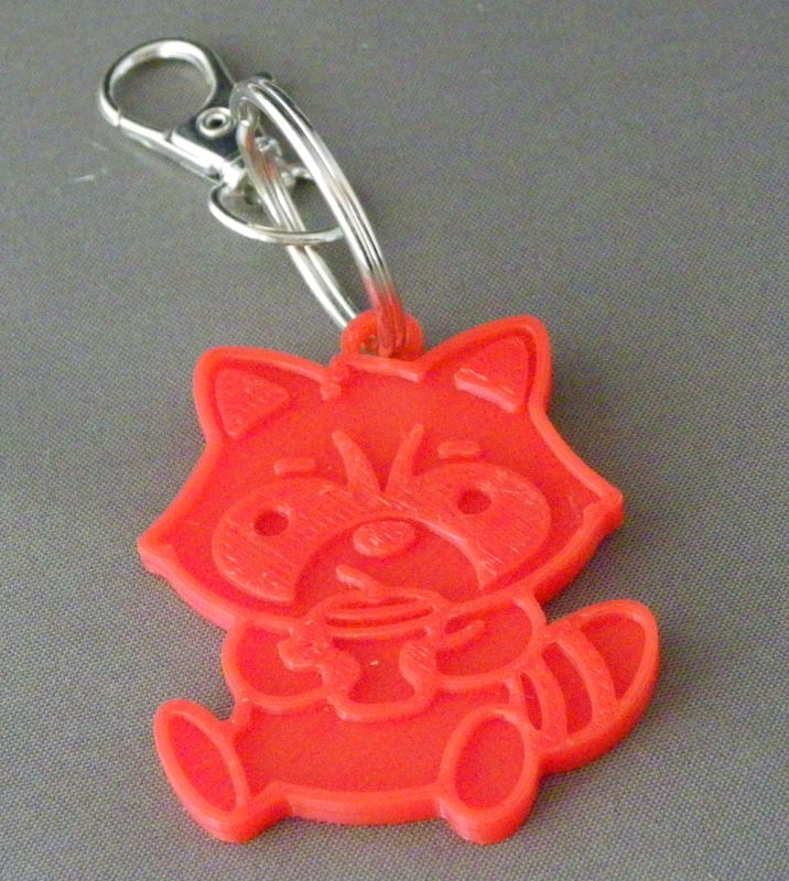 (image for) 3D Prints - Wasbeer Sleutelhanger 2 - Rood (Red)