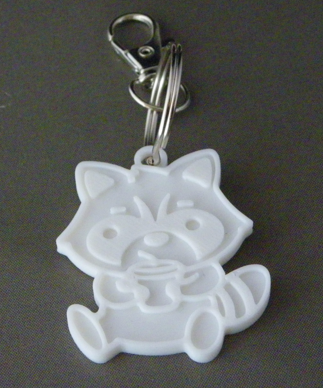 (image for) 3D Prints - Wasbeer Sleutelhanger 2 - Wit (White)