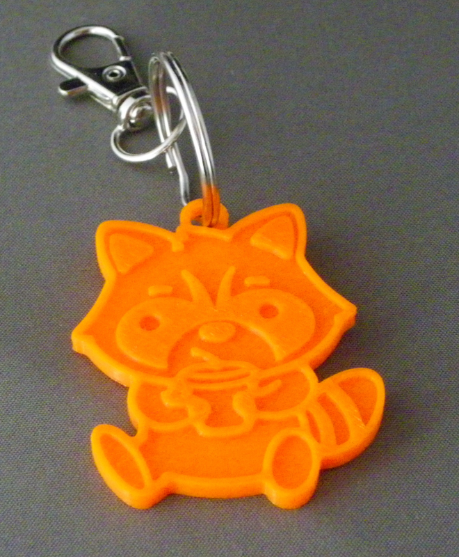 (image for) 3D Prints - Wasbeer Sleutelhanger 2 - Zonnig Oranje (Sunny Orange)