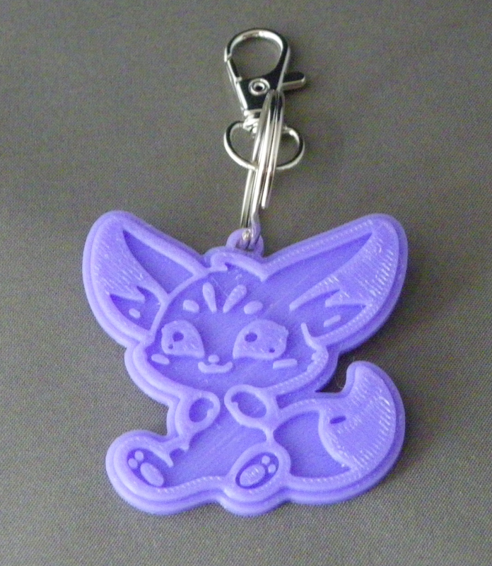 (image for) 3D Prints - Woestijnvos Sleutelhanger 1 - Paars (Purple)
