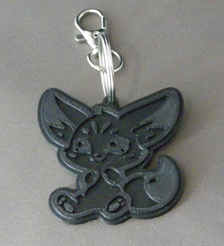 (image for) 3D Prints - Woestijnvos Sleutelhanger 1 - Zwart (Black)
