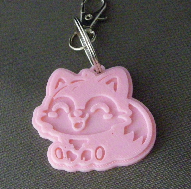 (image for) 3D Prints - Wolf Sleutelhanger 10 - Kersenroze (Sakura Pink)
