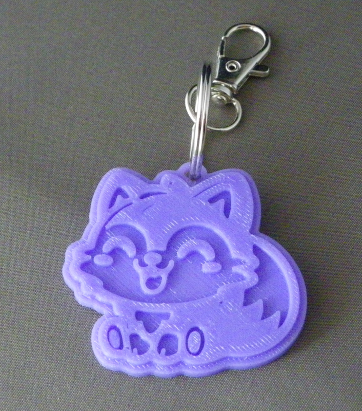 (image for) 3D Prints - Wolf Sleutelhanger 10 - Paars (Purple)