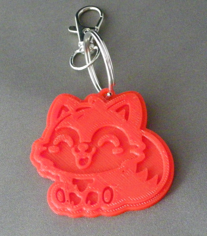 (image for) 3D Prints - Wolf Sleutelhanger 10 - Rood (Red)