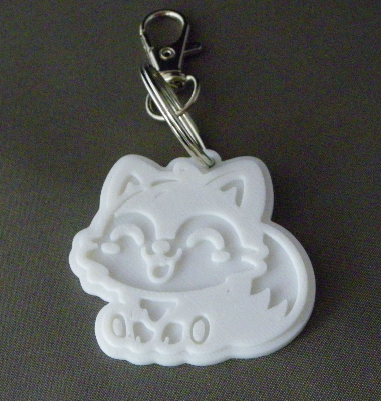 (image for) 3D Prints - Wolf Sleutelhanger 10 - Wit (White)