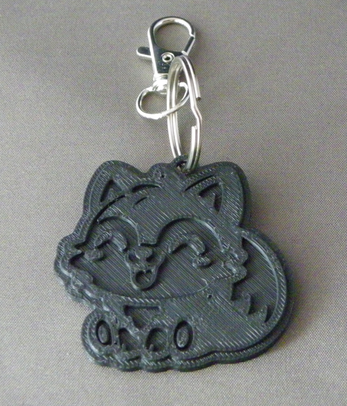 (image for) 3D Prints - Wolf Sleutelhanger 10 - Zwart (Black)