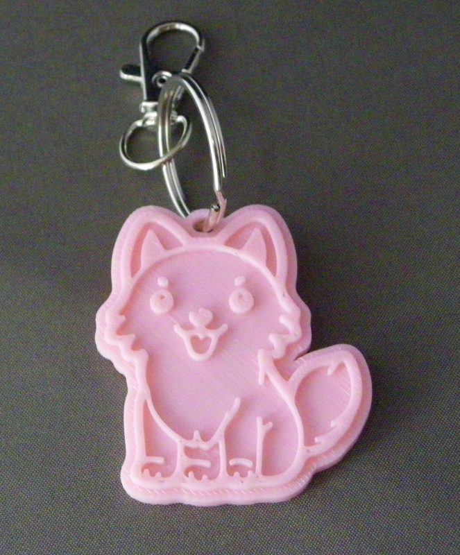 (image for) 3D Prints - Wolf Sleutelhanger 11 - Kersenroze (Sakura Pink)
