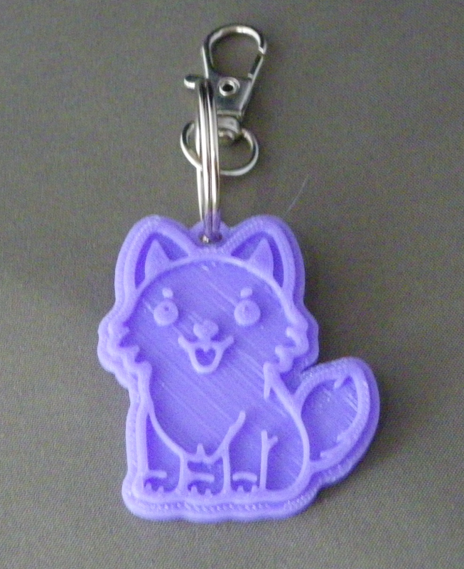 (image for) 3D Prints - Wolf Sleutelhanger 11 - Paars (Purple)