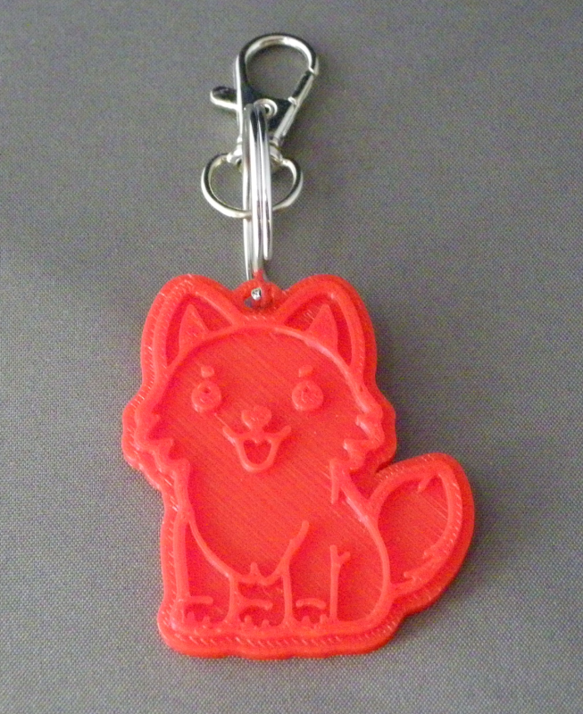 (image for) 3D Prints - Wolf Sleutelhanger 11 - Rood (Red)